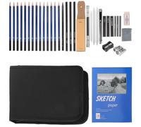 Durable Sketching Pencils Drawing Kit with Charcoal Canvas Rubber for Artists