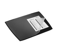 Durable Sottomano Artwork con copertina, PP, 59x47 cm, nero, 722101 | Tappetino da scrivania trapezoidale con copertina trasparente per riporre note e appunti, antiscivolo, Made in Germany