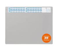 Durable Sottomano in PP 650x480 mm con calendario annuale e copertina rimovibile, grigio, 722510