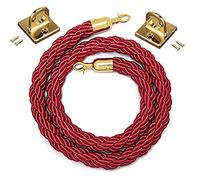 Durable Stanchion Ropes for Crowd Control,Extra Long Nylon Hemp Rope with Snap Hook, Outdoor Restaurant Entrance VIP Cord(Gold Hook,1.2m/3.93ft)