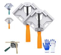 Durable Sturdy Right Angle Clamp 90,Multi Function Right Angle Clamp with Skid Handle for Woodworking,Adjustable Head and Rotating Spindle Screw,for Precise Jointing and Assembly (yellow,2PCS)