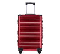 Durable Suitcase for Women Classic Aluum Frame Bright Color Suitcase with Lock No Zipper with Spinner Silent Wheels Retro Suit Case,F-24