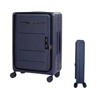 Durable Suitcase for Women Foldable Suitcases Adjustable Trolley Carry On Luggage Front Open Portable Suitcase Retro Suit Case,A-24 inch