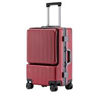 Durable Suitcase for Women Front Opening Aluum Cabin Luggage Universal Wheel Lock Box Business Travel Boarding Retro Suit Case,B-22 in
