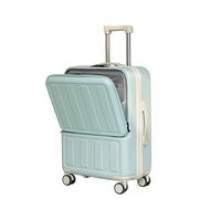Durable Suitcase for Women Luggage with Lock And USB Charging Port,Can Be Carried On The Plane Ladies Suitcase Retro Suit Case,Blue-20In