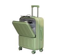 Durable Suitcase for Women Luggage with Lock And USB Charging Port,Can Be Carried On The Plane Ladies Suitcase Retro Suit Case,Green-20In
