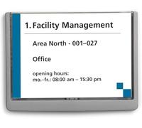Durable Targa Fuori Porta Click Sign, A5, Plastica ABS, Grafite, 486637 | Targa da parete da incollare o avvitare, con finestra, kit di montaggio incluso, 233 x 177 x 12 mm