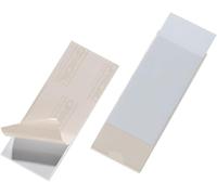 Durable Tasca Adesiva Pocketfix, 10 pezzi, trasparente, 807519 | Dimensioni 154 x 62 mm, con inserti in cartoncino, apertura lato corto, porta prezzi, cartellini prezzi