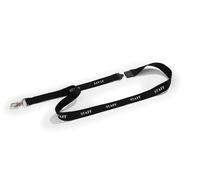 Durable Textile Lanyard Black with "STAFF" Printed Directly Onto SurFace Pack