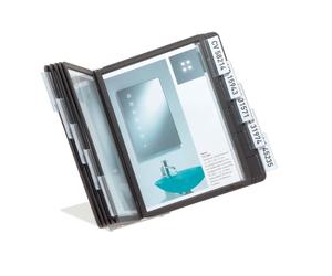 Durable VARIO Display Panel Desk Unit 10 Panels and Tabs in Assorted Colours