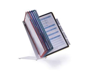 Durable VARIO Display Panel Desk Unit 10 Panels and Tabs in Assorted Colours