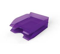 Durable Vaschette portadocumenti da scrivania BASIC A4, vaschette portadocumenti ufficio impilabili, rientranza frontale, 6 pezzi, viola traslucido, 1701674992
