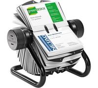 Durable Visifix Schedario Rotativo da Tavolo, 200 Buste, nero, 248101 | Per 400 biglietti da visita 104x72 mm, con indice A-Z a 25 tasti, meccanismo a pressione, estraibili