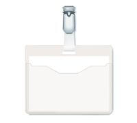 Portanome a tasca aperta - clip in metallo - trasparente - 6x9 cm - Durable - conf. 25 pezzi