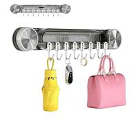 Durable Wall Mounted Inline Vacuum Hooks, Large Curved Hooks, No-Drill Hook Strong Adhesive Knife Holder, for Kitchen Knife Rack Heavy Duty, Removable and Reusable (Clear Gray)