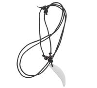 Durable Wolf Dog Tooth Pendant Necklace in White Acrylic for Everyday Style