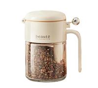 Durablee - Barattoli per condimenti in trasparente da 400 ml, contenitori per spezie, coperchio ermetico, organizer per condimenti da cucina, set di porta pepe e zucchero, per armadietti