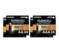 Duracell - 48 Batterie Optimum Alcaline (2x12 AA + 2x12 AAA), 1.5 V LR6 LR03 MX1500 MX2400