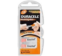 Duracell 75053916, Pila Uditiva Easy Tab 13, Arancione, Pack da 6