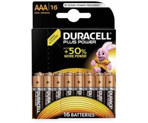 Duracell 81553297 Plus Power Batteria Alcalina di Tipo AAA 16, Nero