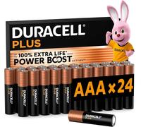 DURACELL AAA Batterie Alcaline Plus (Confezione da 24) 1.5V LR03 Fino al 100% di