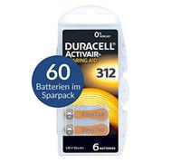 Duracell Activair - 60 batterie per apparecchi acustici tipo 312, marrone - Mercury Free 0% Hg