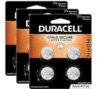 DURACELL Batteria al litio 2032, confezione da 3 pezzi, compatibile con Apple AirTag, portachiavi e altri dispositivi, batteria al litio CR2032 da 3 V. Bonus! Sacco per conservare batterie extra
