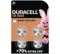 DURA CR2025 X4 - Batteria a bottone al litio, CR2025, 3 V, 20,0x2,5 mm, confezion