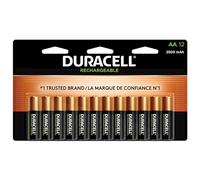 Duracell Batterie AA ricaricabili, confezione da 12 unità, batteria doppia A per una lunga durata, batteria pre-riempita multiuso per dispositivi domestici e aziendali