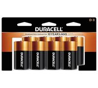 Duracell - Batterie alcaline Coppertop D con pacchetto richiudibili - Batteria a lunga durata, D multiuso per uso domestico e professionale - 8 count