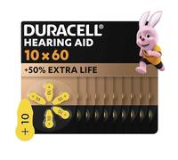 Duracell Batterie per Apparecchi Acustici 10 - Confezione da 60 | Pile Zinco-Aria di Lunga Durata, Ideali per Udito Affidabile e Continuo