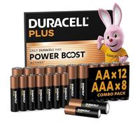 Duracell Batterie Plus AA & AAA, Confezione Combinata da 20, Pile Alcaline 1.5V, Fino al 100% di Extra Durata, Affidabilità per i Dispositivi a Uso Quotidiano, 0% Plastica, LR6 MN1500
