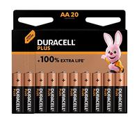 Duracell Batterie Plus AA (pacco da 20), Pile Alcaline 1.5V, Fino al 100% di extra durata, Affidabilità per i dispositivi a uso quotidiano, 0% plastica, 10 anni di conservazione, LR6 MN1500
