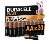 DURACELL Batterie Plus AA (Confezione da 20) Batterie Alcaline da 1,5 V Fino al
