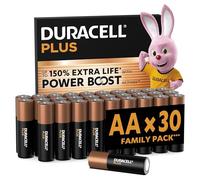 Duracell Batterie Plus AA, Pacco da 30, Pile Alcaline 1.5V, Fino al 100% di Extra Durata, Affidabilità per i Dispositivi a Uso Quotidiano, 0% Plastica, 10 Anni di Conservazione, LR6 MN1500