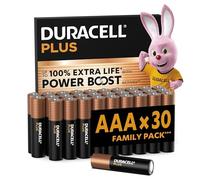 Duracell Batterie Plus AAA, Pacco da 30, Pile Alcaline 1.5V, Fino al 100% di Extra Durata, Affidabilità per i Dispositivi a Uso Quotidiano, 0% Plastica, 10 Anni di Conservazione, LR03 MN2400