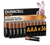 Duracell Batterie Plus AAA (pacco da 36) - Pile Alcaline 1.5V - Fino al 100% di extra durata - Affidabilità per i dispositivi a uso quotidiano - 0% plastica - 10 anni di conservazione - LR03 MN2400