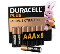 Duracell Batterie Plus AAA (pacco da 8) - Pile Alcaline 1.5V - Fino al 100% di extra durata - Affidabilità per i dispositivi a uso quotidiano - 0% plastica - 10 anni di conservazione - LR03 MN2400
