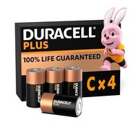 DURA PLUS C4 - Duracell Plus, Alkaline Batterie, C (Baby), 4er-Pack