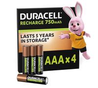 Duracell Batterie Ricaricabili AAA (Confezione da 4), P 4 Batterie AAA - 750 mAh