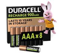 Duracell Batterie Ricaricabili AAA (confezione da 8) 900 mAh NiMH pre caricate