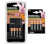 Duracell - Caricabatterie per Pile AA e AAA, con 2 Pile AA Standard e 4 Pile AA Ricaricabili Pre-caricate