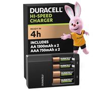 Duracell Caricabatterie Rapido 4 Ore, Confezione da 1, Caricatore Universale per Pile AA, AAA, Ricarica Veloce e Sicura