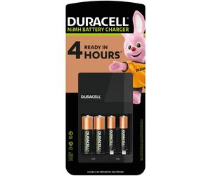 Duracell caricabatterie - Ricarica in 4 ore, con 2 batterie AA e 2 batterie AAA