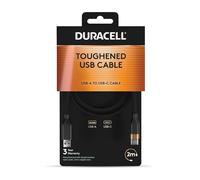 Duracell Cavo da USB-A a USB-C da 2 m, cavo di ricarica rapida da 18 W, cavo di ricarica USB tipo C intrecciato per Samsung Galaxy, Google Pixel, iPhone 15, iPad e dispositivi USB-C