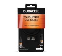 Duracell Cavo da USB-C a Lightning da 2 m, 30 W, cavo di ricarica rapida per iPhone e iPad, cavo di ricarica USB-C intrecciato per dispositivi Apple e AirPods