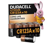 DURACELL CR123 (confezione da 10) al litio ad alta potenza da 3 V (CR123A / CR17345) - Lunga durata garantita - Pile per l’utilizzo in telecamere, torce, rilevatori di fumo