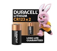 DURACELL CR123 (confezione da 2) al litio ad alta potenza da 3 V (CR123A / CR17345) - Lunga durata garantita - Pile per l’utilizzo in telecamere, torce, rilevatori di fumo