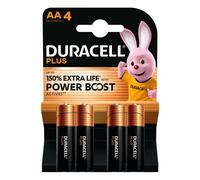 DURACELL - DU0103 - Pila stilo AA - 1,5V - Plus Powerboost - MN1500 - Duracell - blister 4 pezzi - 103667 - Conf. da 1 Pz. - DU0103