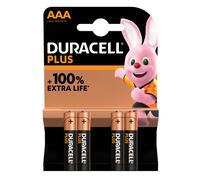 DURACELL - DU0201 - Pila ministilo AAA - 1,5V - Plus - MN2400 - Duracell - blister 4 pezzi - 36209 - Conf. da 1 Pz. - DU0201